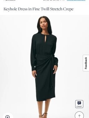 Brooks Brothers Keyhole Dress in Fine Twill Stretch Crepe